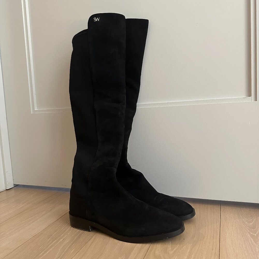 Stuart Weitzman Keelan Microstretch And Suede Ove… - image 1